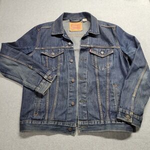 Levis Mens Size Large Jean‎ Denim Jacket 72334 Blue Button Pockets Country